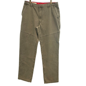 Orvis Mens Canvas‎ Pants Brown Flat Front Workwear Double Front Size 36